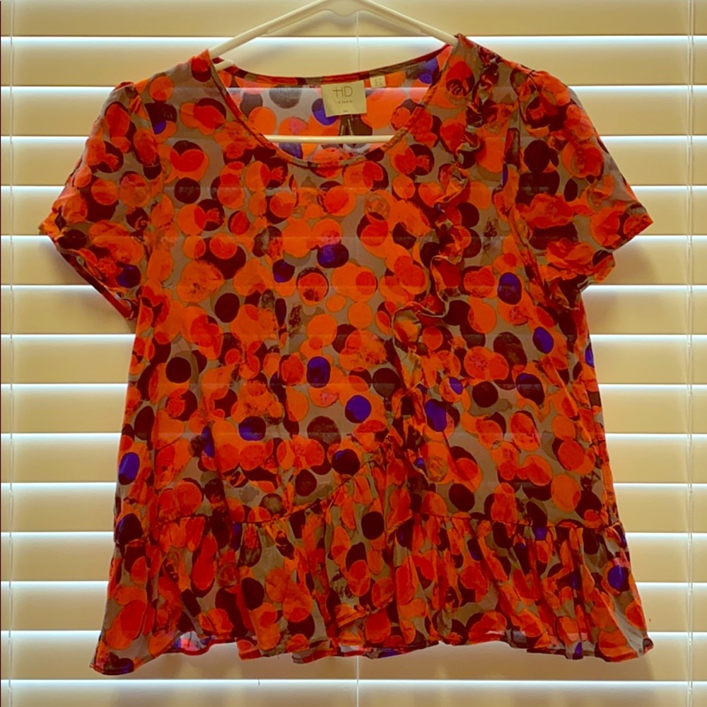 Silk ruffle top